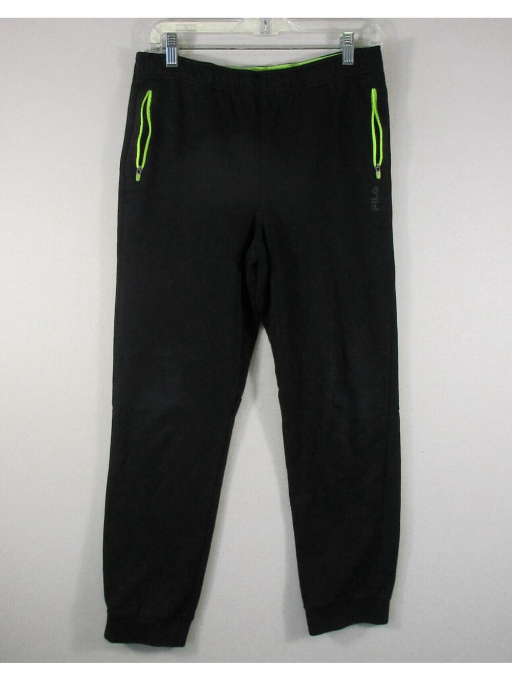 Fila Sports Boys Pull-On Jogger Pants Tapered Leg Pockets Size XL Black